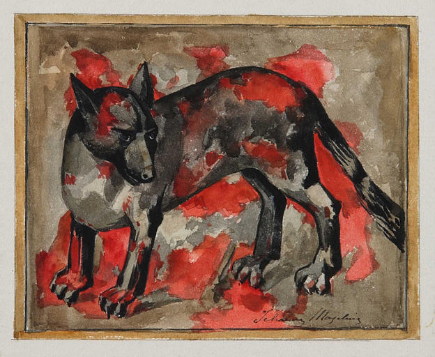 Le loup de la légende de saint Vincent, actuellement au musée Rolin