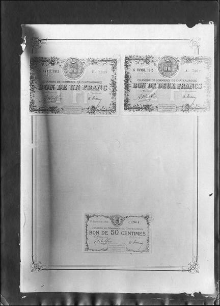 Papier-monnaie de la Chambre de Commerce de Châteauroux