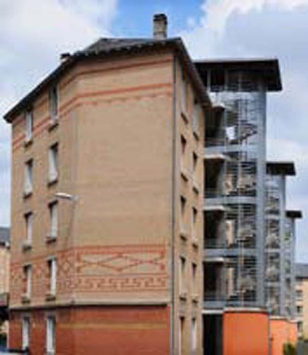 vue générale des façades sur rues