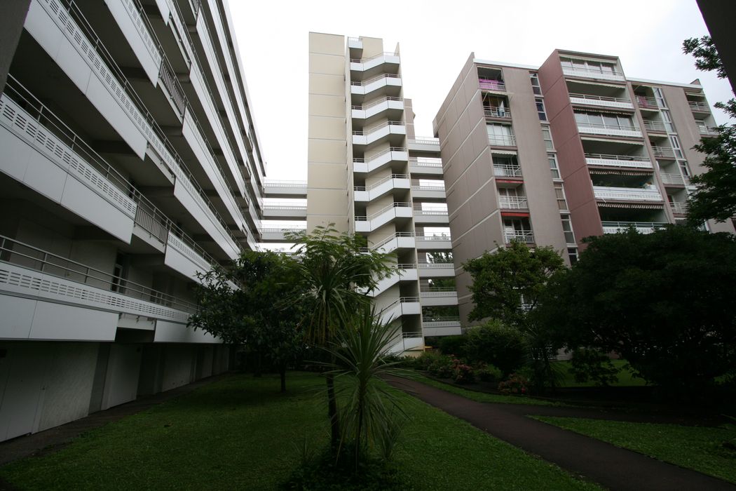 vue depuis le parc, zone nord, façades sud