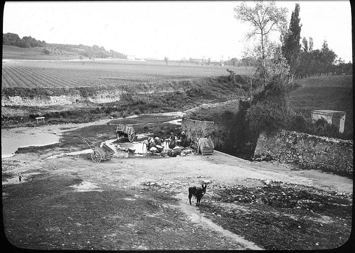 Laveuses au bord du Lèz