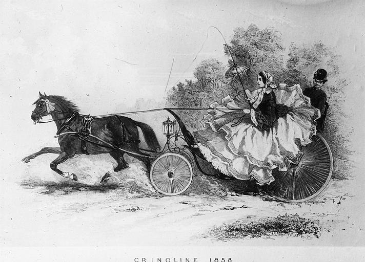 Poney Chaise Guérin 1860, gravure