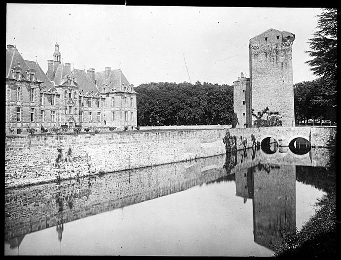 La façade vue des douves