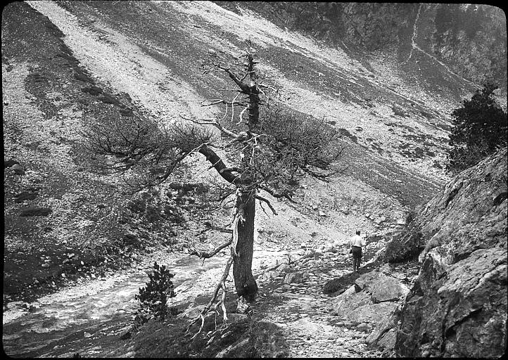 Randonneur aux environs du lac de Caillauas