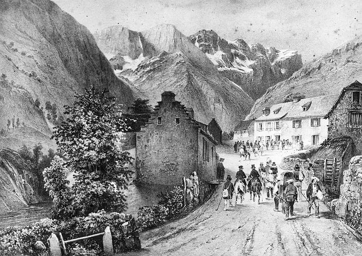 Auberge, gravure de 1839