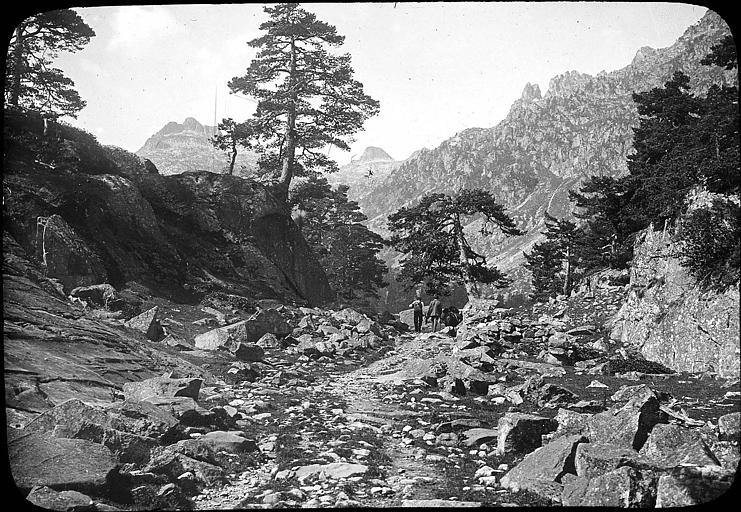 Vallée de Marcadau : randonneurs à cheval