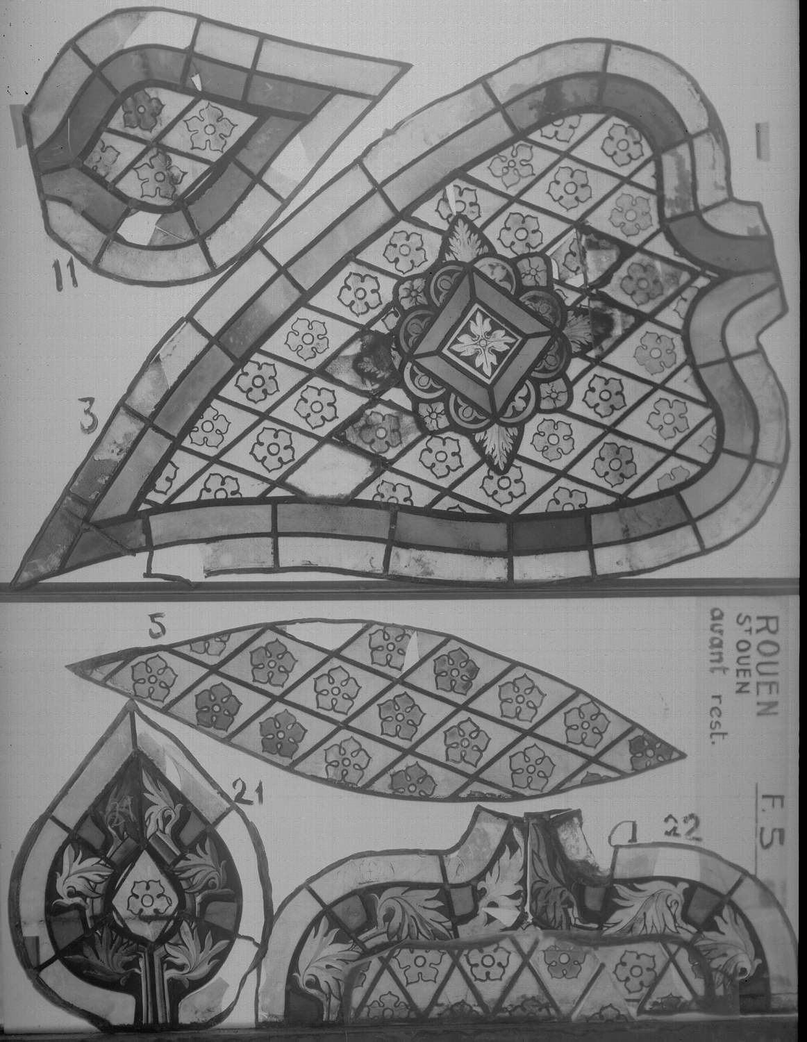 Fenêtre 5 ; Fragments 11 - 3 - 5 - 21 - 22