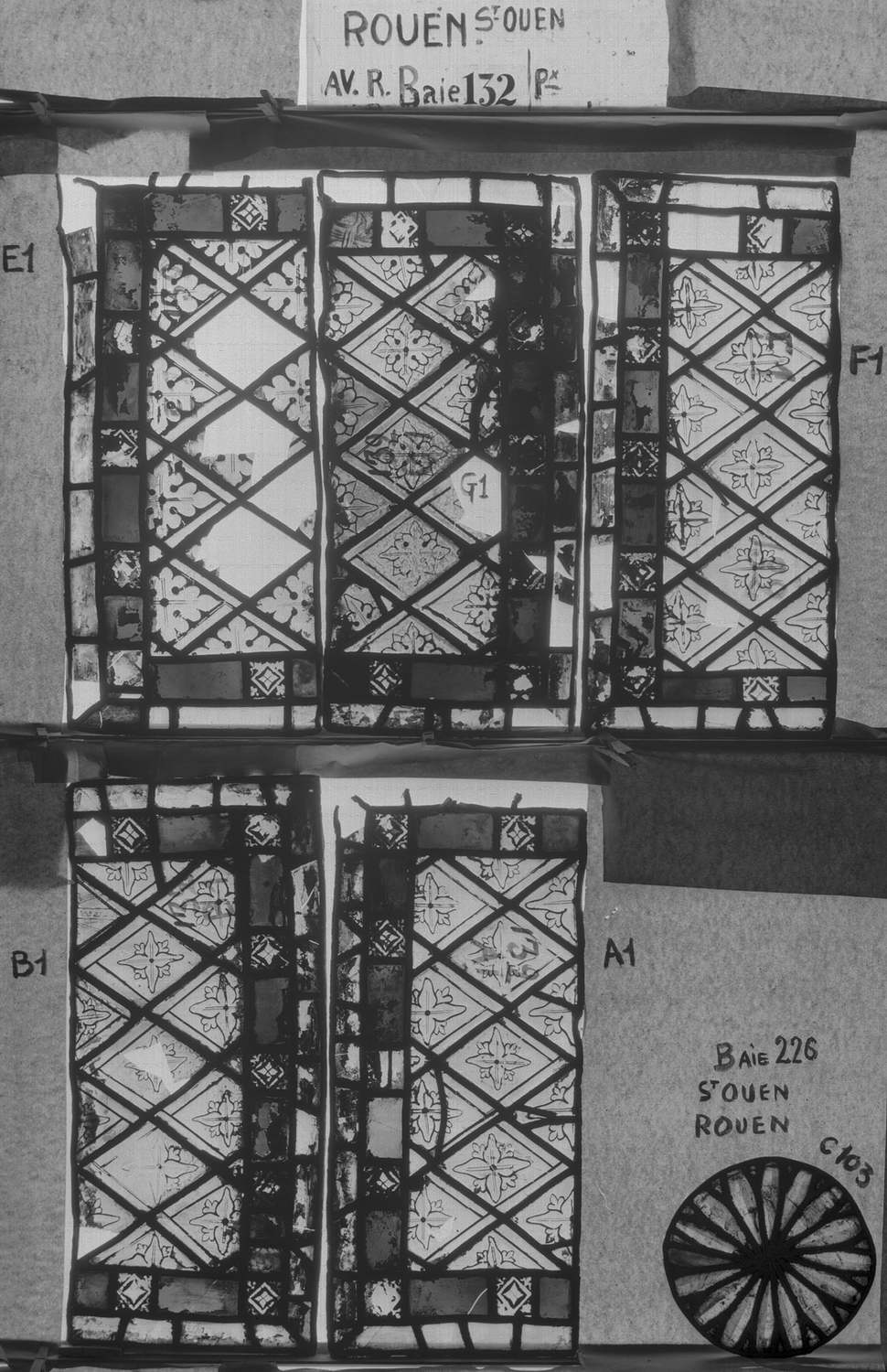 Baie 132 ; Panneaux E1 - B1 - F1 – A1 ; Fragment C103