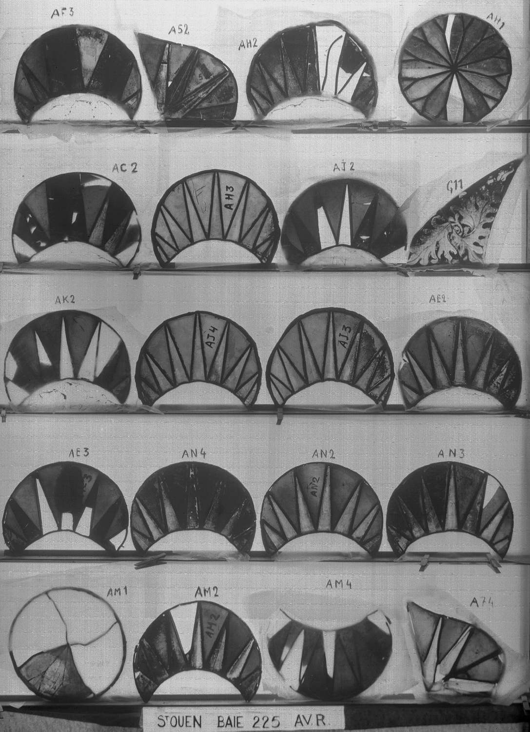 Baie 225 ; Fragments A74 - AM1 - 2 - 4AN2 - 3 - 4 - AE3 - 2 - AK2 - AC2 - AH3 - AJ2 - G11 - AF3 - A52