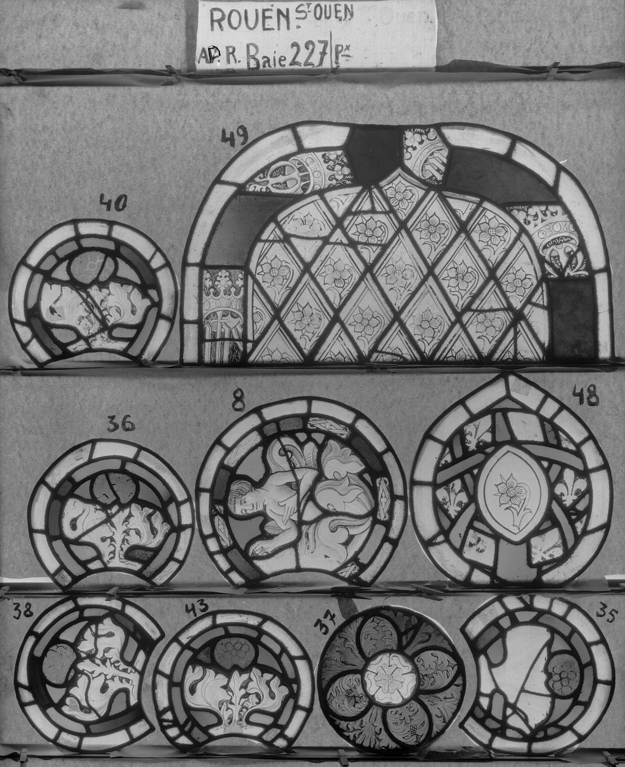 Baie 227 ; Fragments 40 - 49 - 36 - 8 - 48 - 38 - 43 - 35 - 37