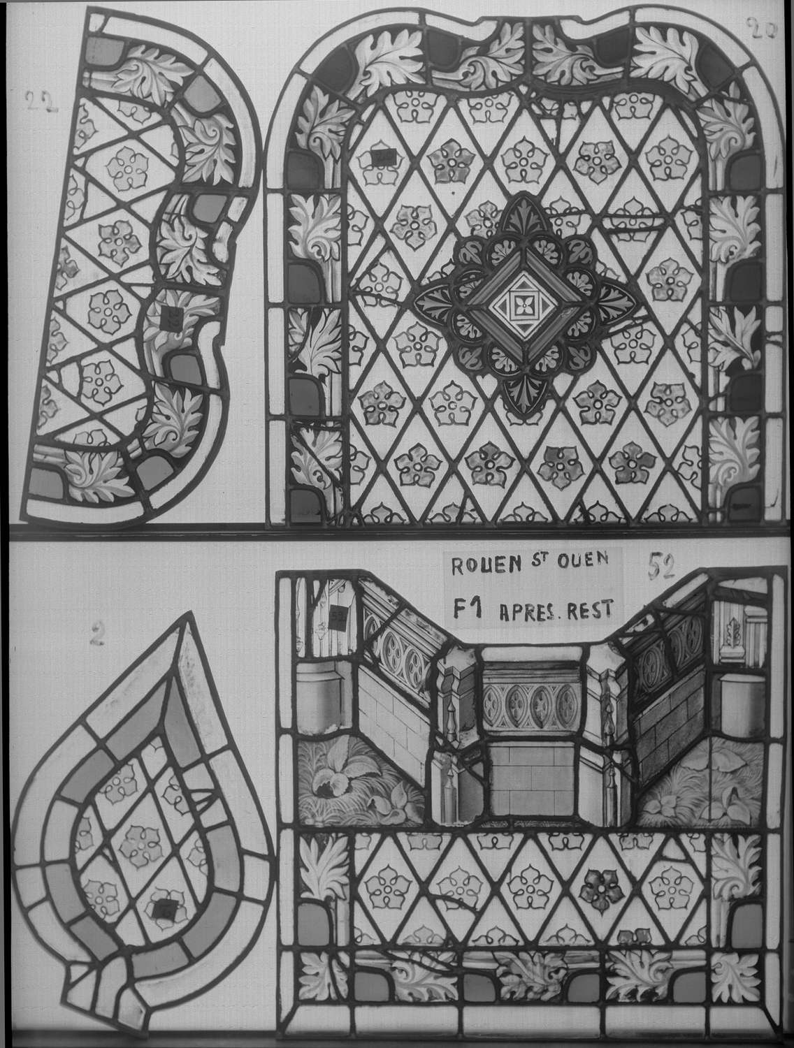 Fenêtre 1 ; Fragments 2 – 22 ; Panneaux 20 - 52