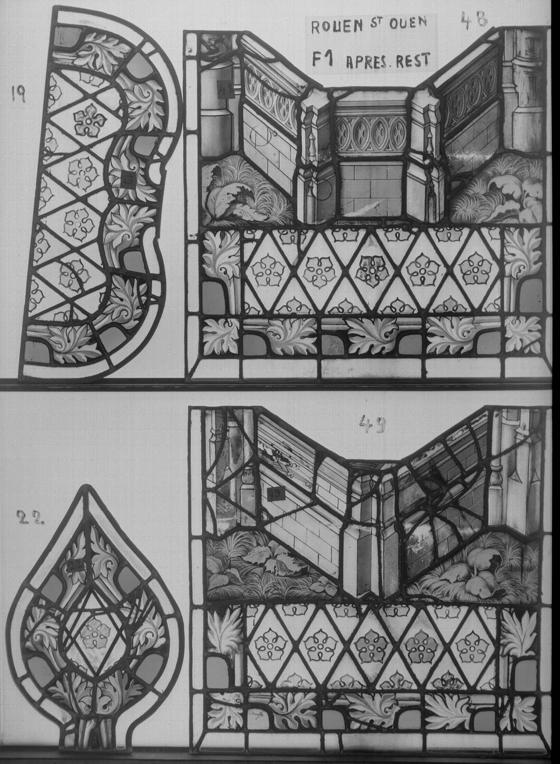 Fenêtre 1 ; Panneaux 48 – 49 ; Fragments 19 - 22