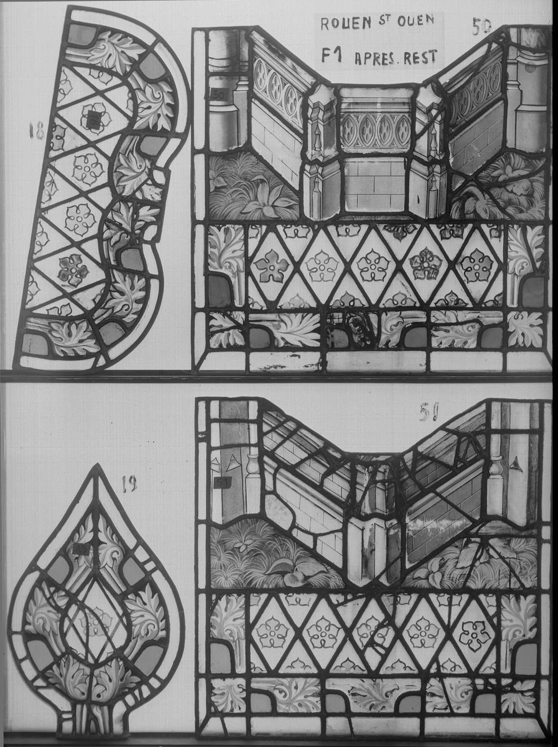 Fenêtre 1 ; Panneaux 50 - 51 ; Fragments 18 - 19