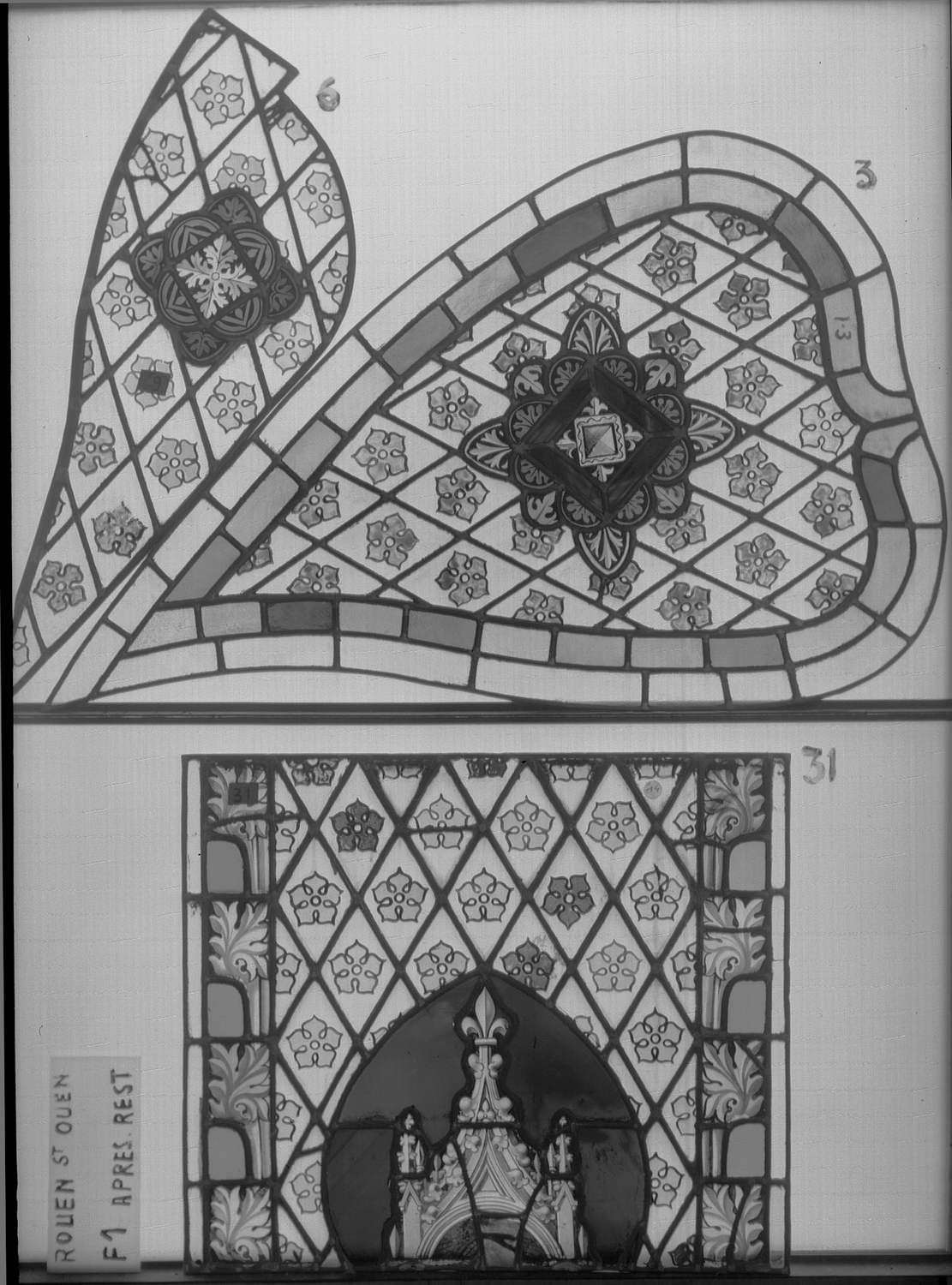 Fenêtre 1 ; Panneau 31 ; Fragments 6 - 3