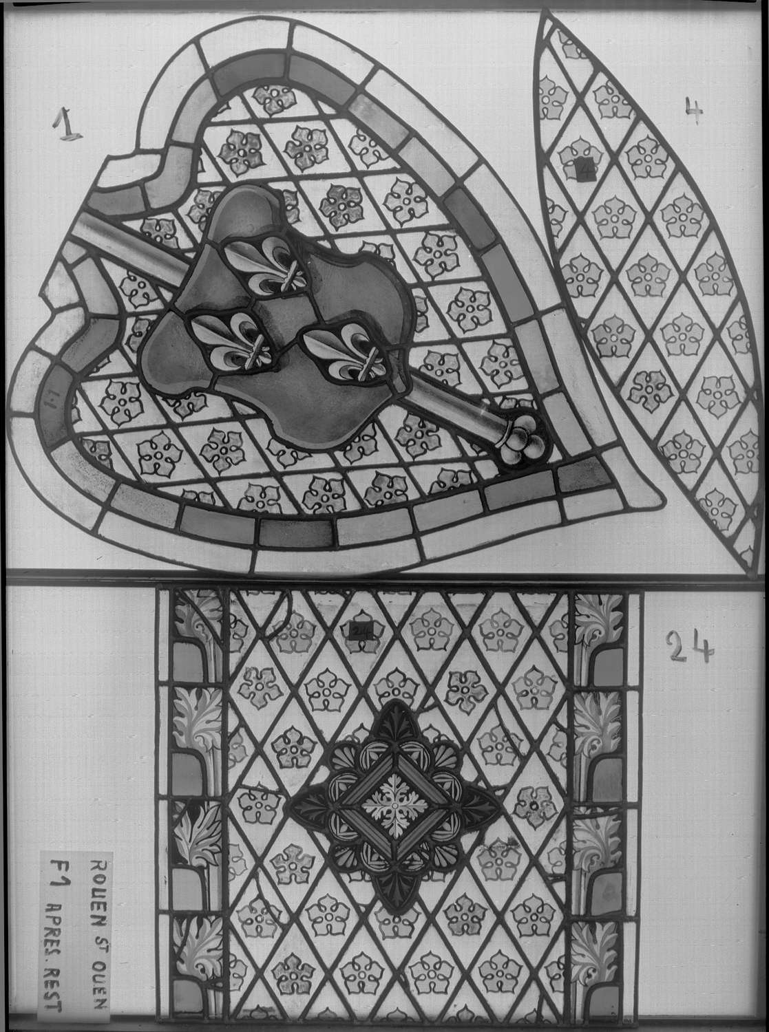 Fenêtre 1 ; Panneau 24 ; Fragments 1 - 4