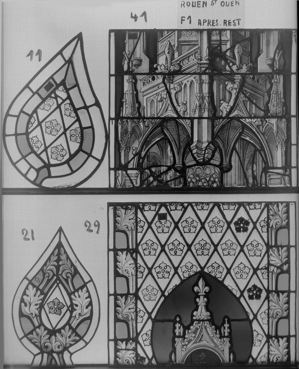 Fenêtre 1 ; Panneaux 41 – 29 ; Fragments 11 - 21