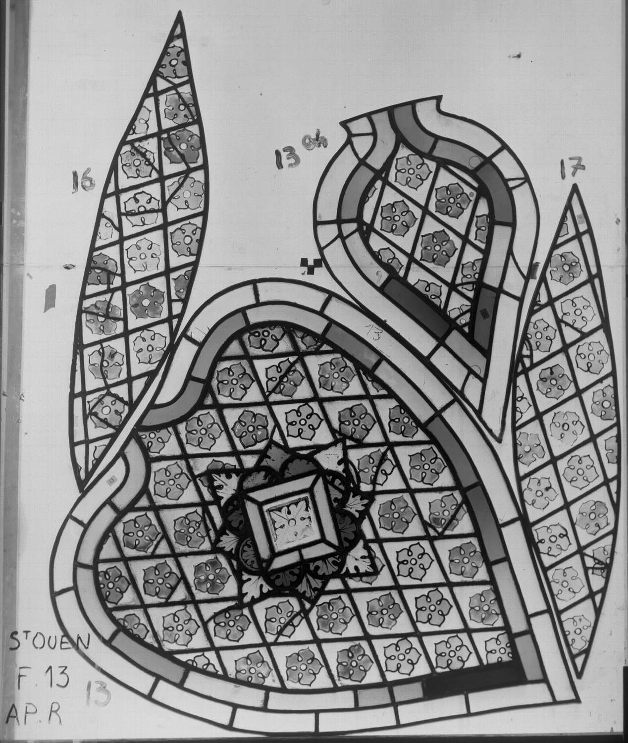 Fenêtre 13 ; Fragments 16 - 13 – 13 bis - 17