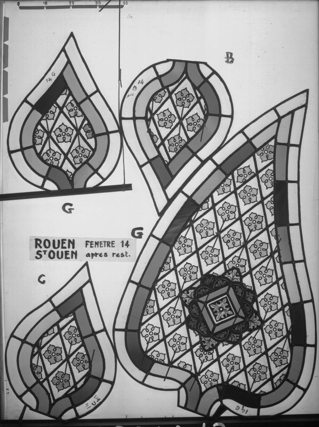 Fenêtre 14 ; Fragments B - C - G