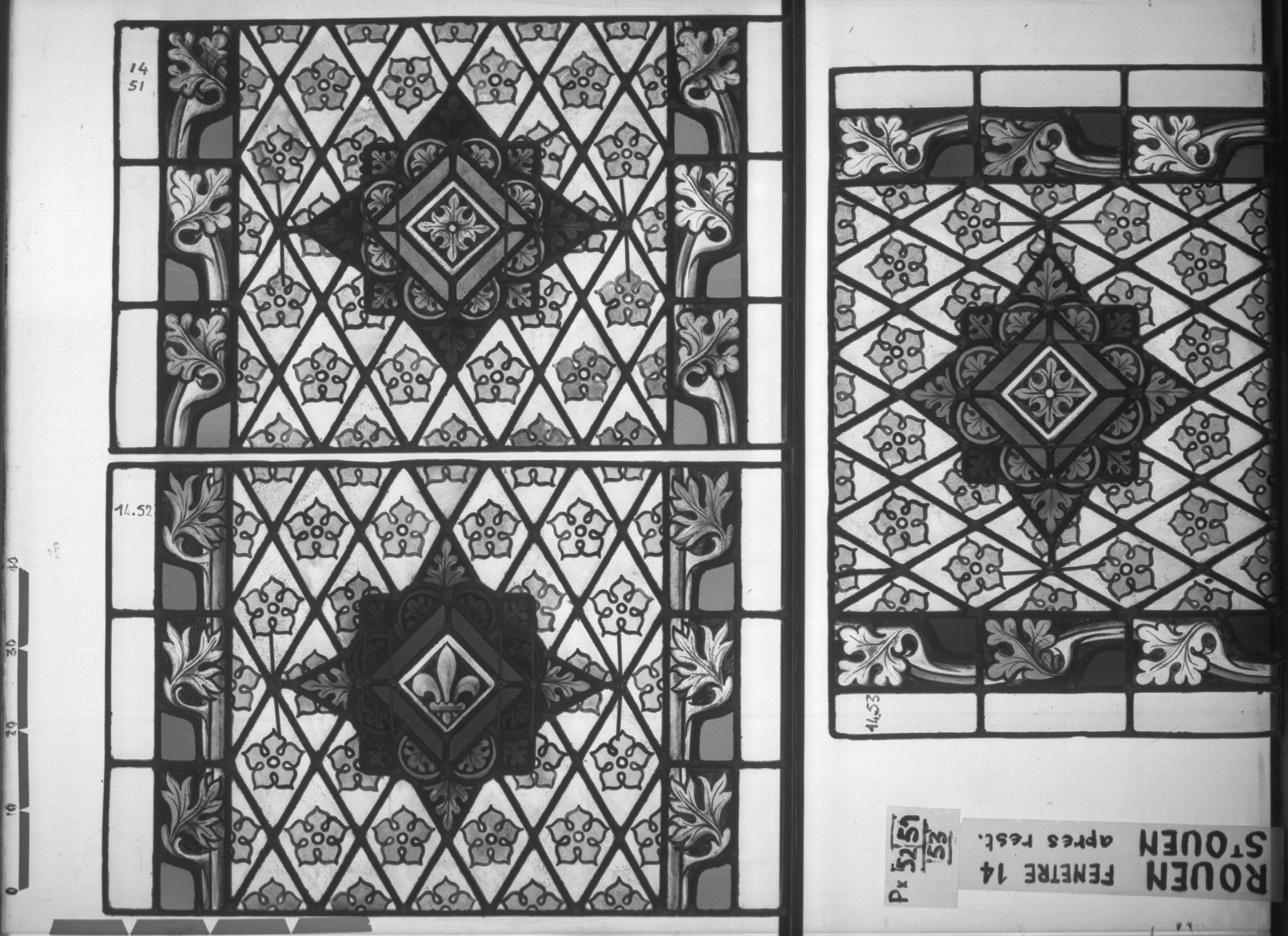 Fenêtre 14 ; Panneaux 51 - 52 - 53