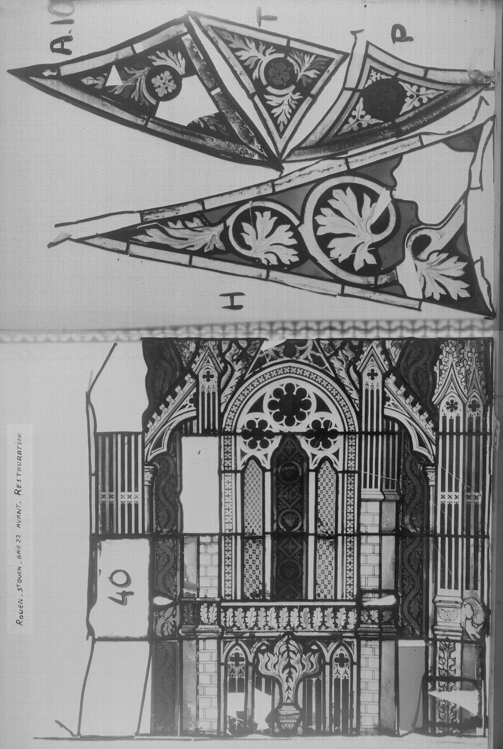 Baie 22 ; Panneau 40 ; Fragments H - T - P - A10