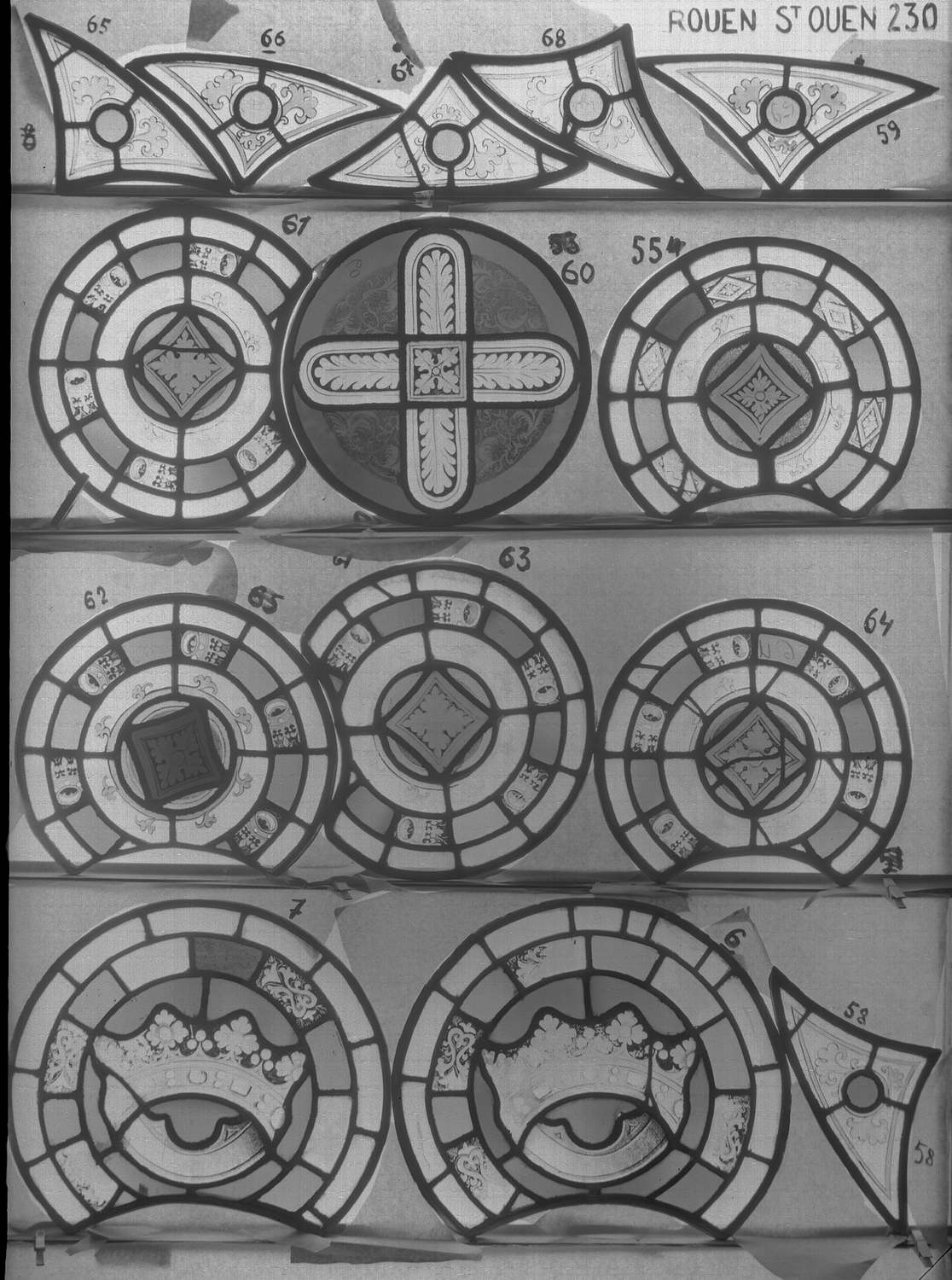 Fenêtre 230 ; Fragments 65 - 66 - 67 - 68 - 59 - 61 - 60 - 55 - 62 - 65 - 63 - 64- 7 - 6 - 58