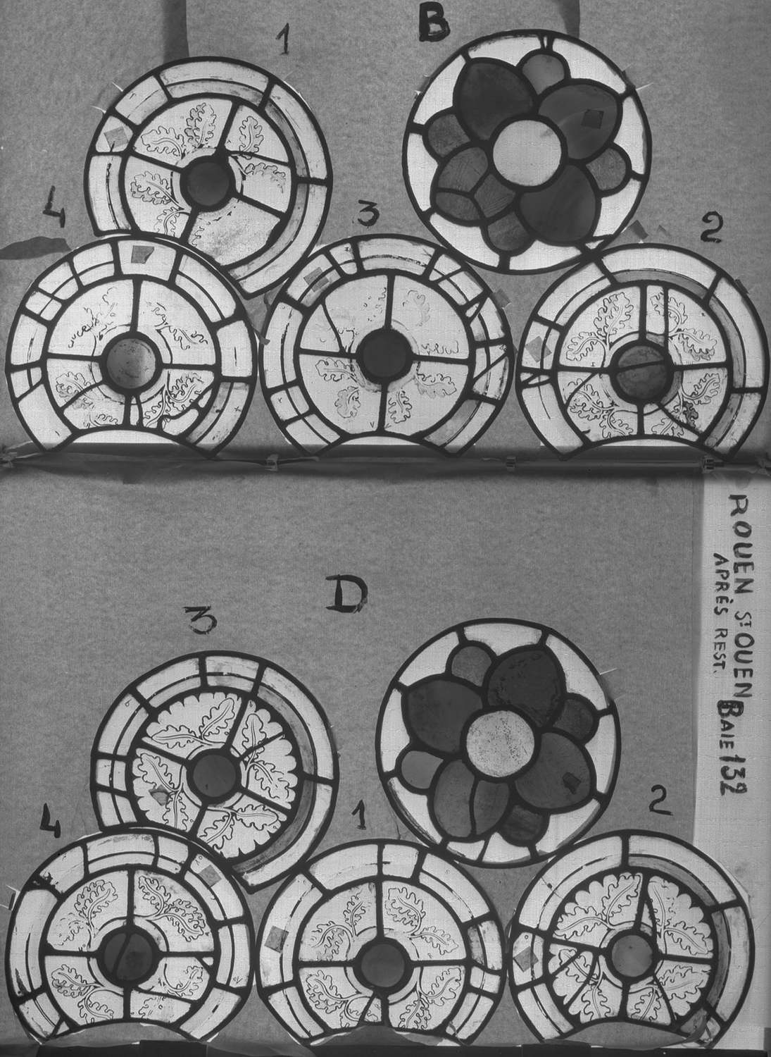 Baie 132 ; Fragments 4 - 1 - 3 - 2 - B - 4 3 - 1 - 2 - D