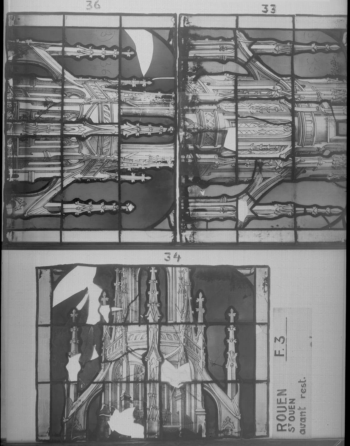 Fenêtre 3 ; Panneaux  34 - 36 - 33