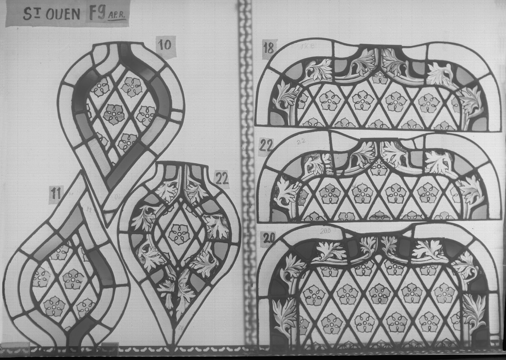 Fenêtre 9 ; Panneaux 18 – 22 – 20 ; Lancettes 10 – 11 – 22