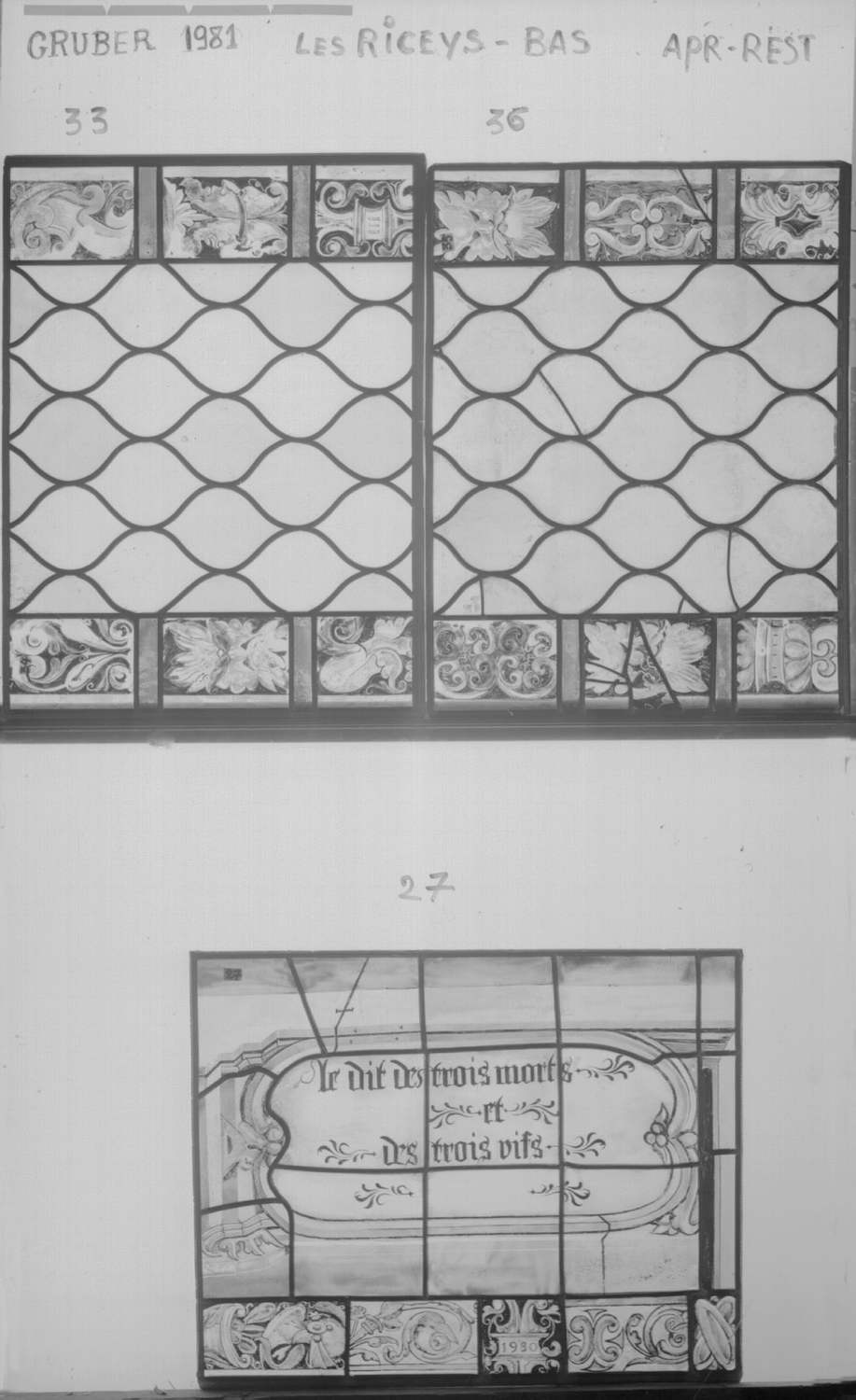 Fenêtre 9 ; Panneaux 33 - 36 - 27