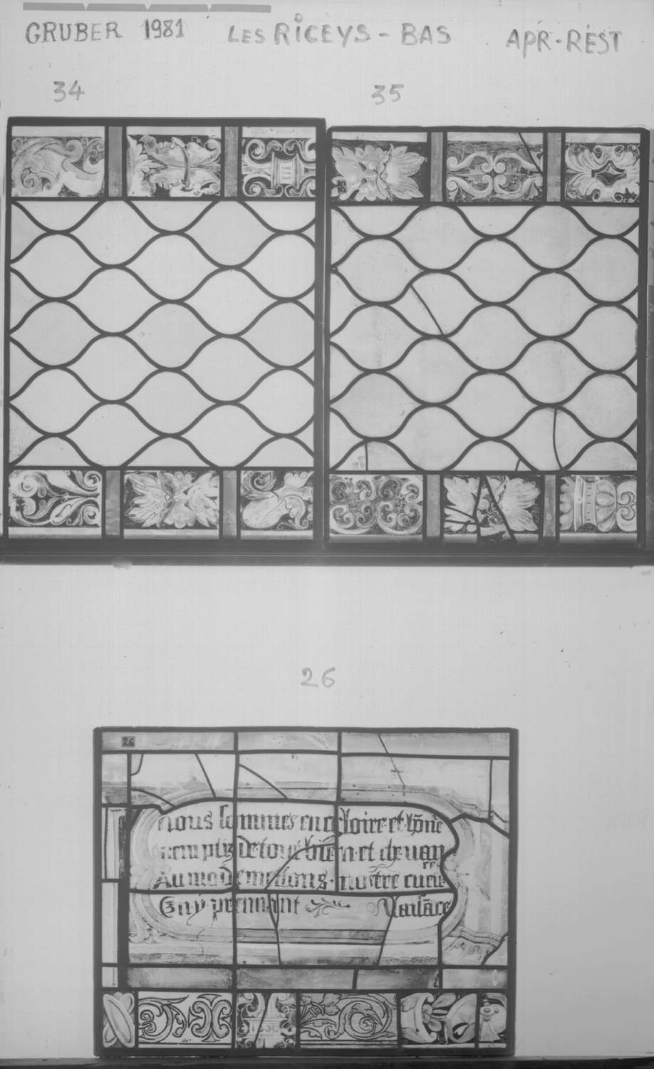 Fenêtre 9 ; Panneaux 34 - 35 - 26