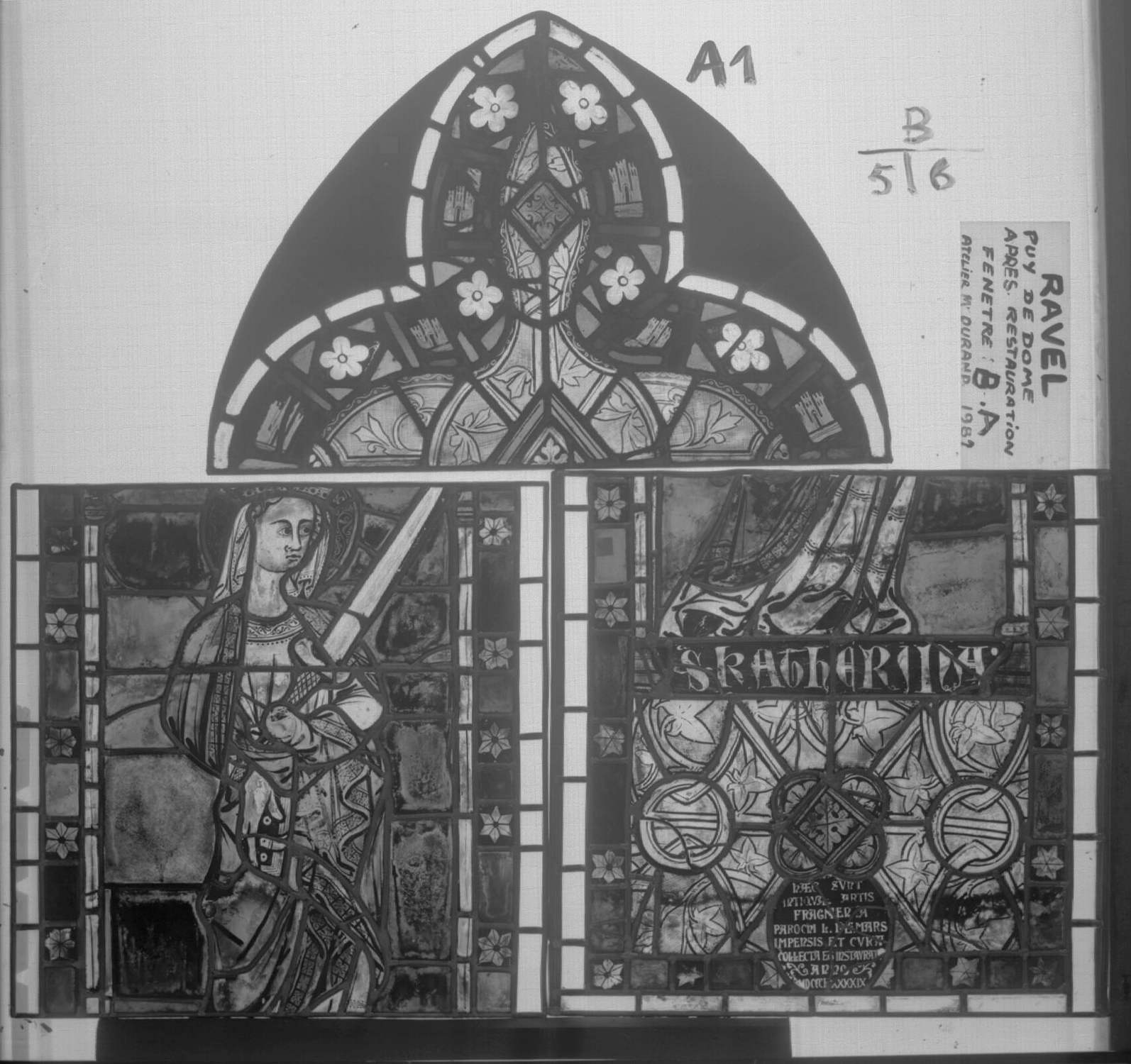 Fenêtre B - A ; Panneaux A1 - B5 – 6 (Sainte Catherine)