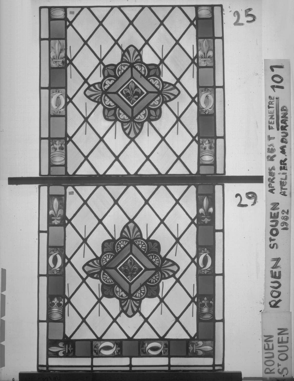 Fenêtre 101 ; 6 fenêtres du triforium Nord de la nef ; Panneaux 25 - 29