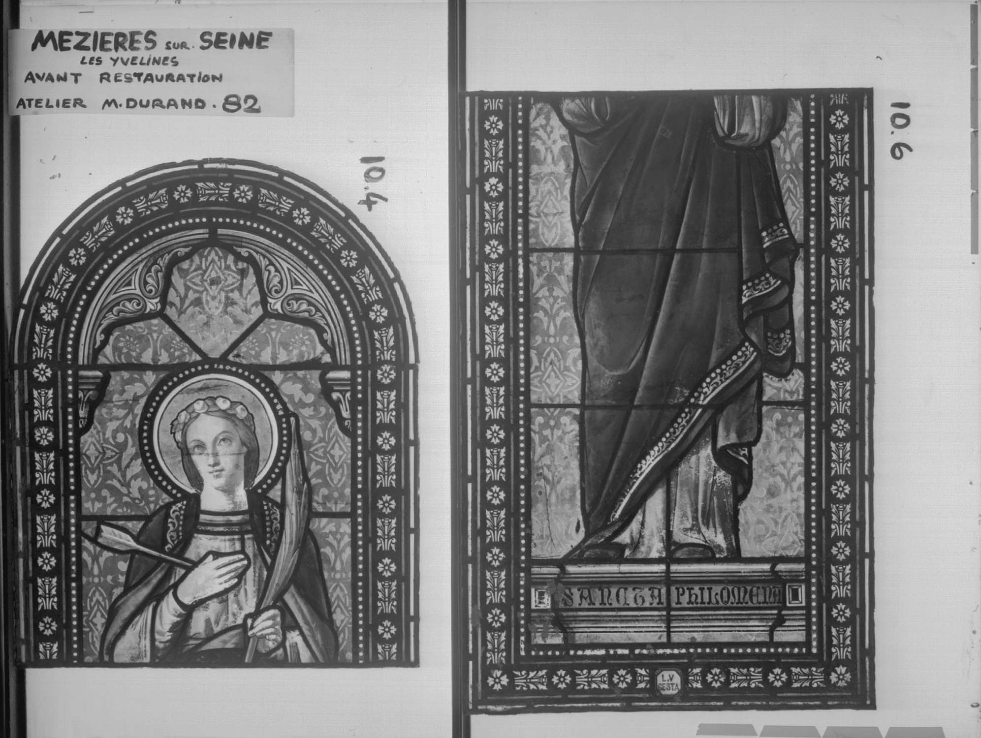 Fenêtre 10 ; Panneaux 6 – 4 (Sainte Philomène)