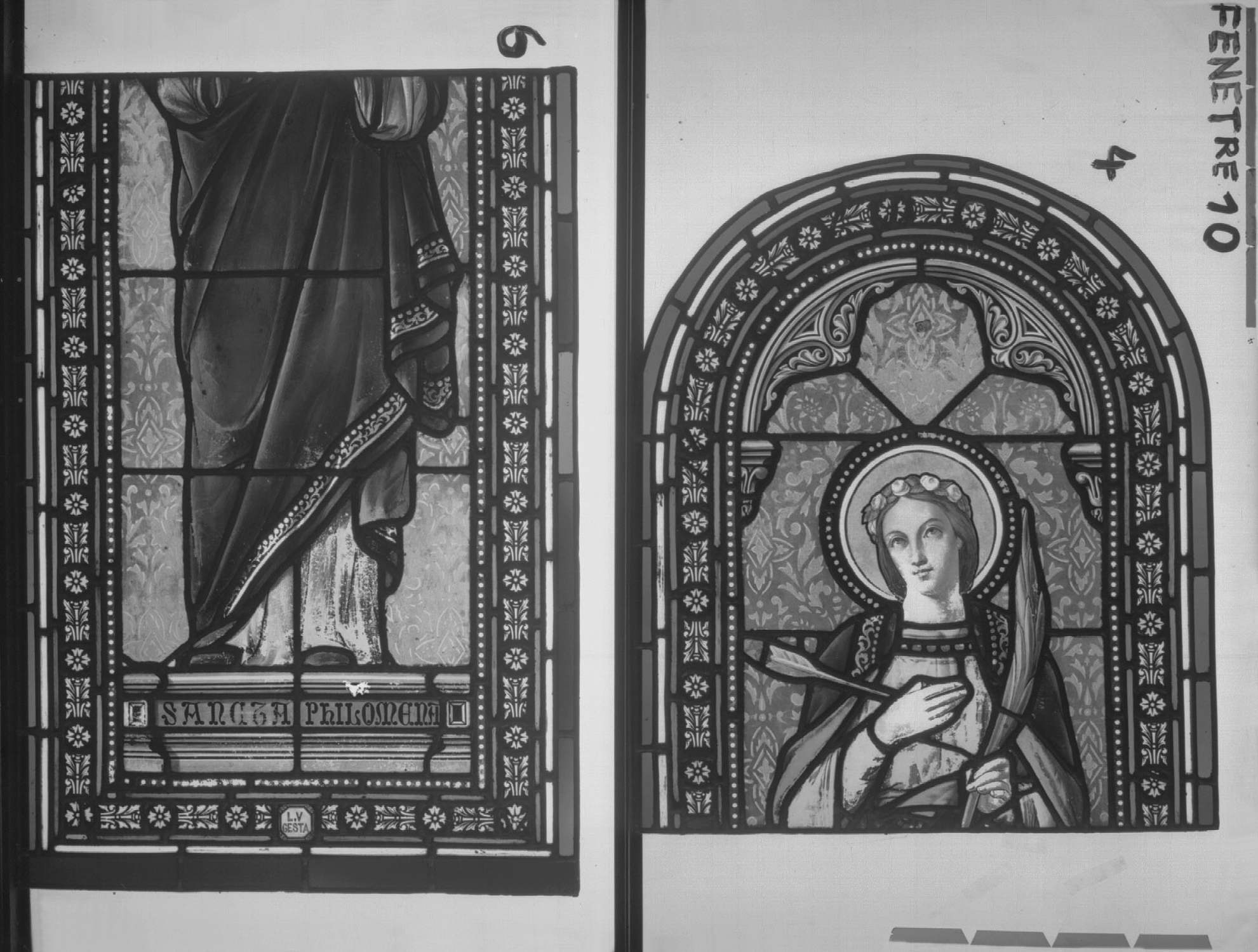 Fenêtre 10 ; Panneaux 4 – 6 (Sainte Philomène)