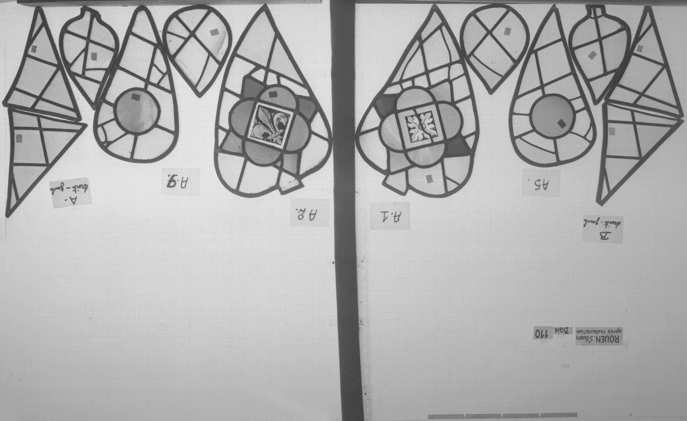 Baie 110 ; Triforium ; Fragments A5 - A1 – A9 – A2