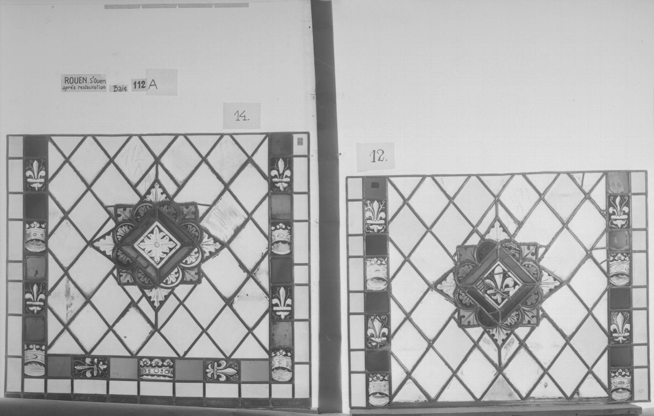 Baie 112 A ; Triforium ; Panneaux 12 - 14