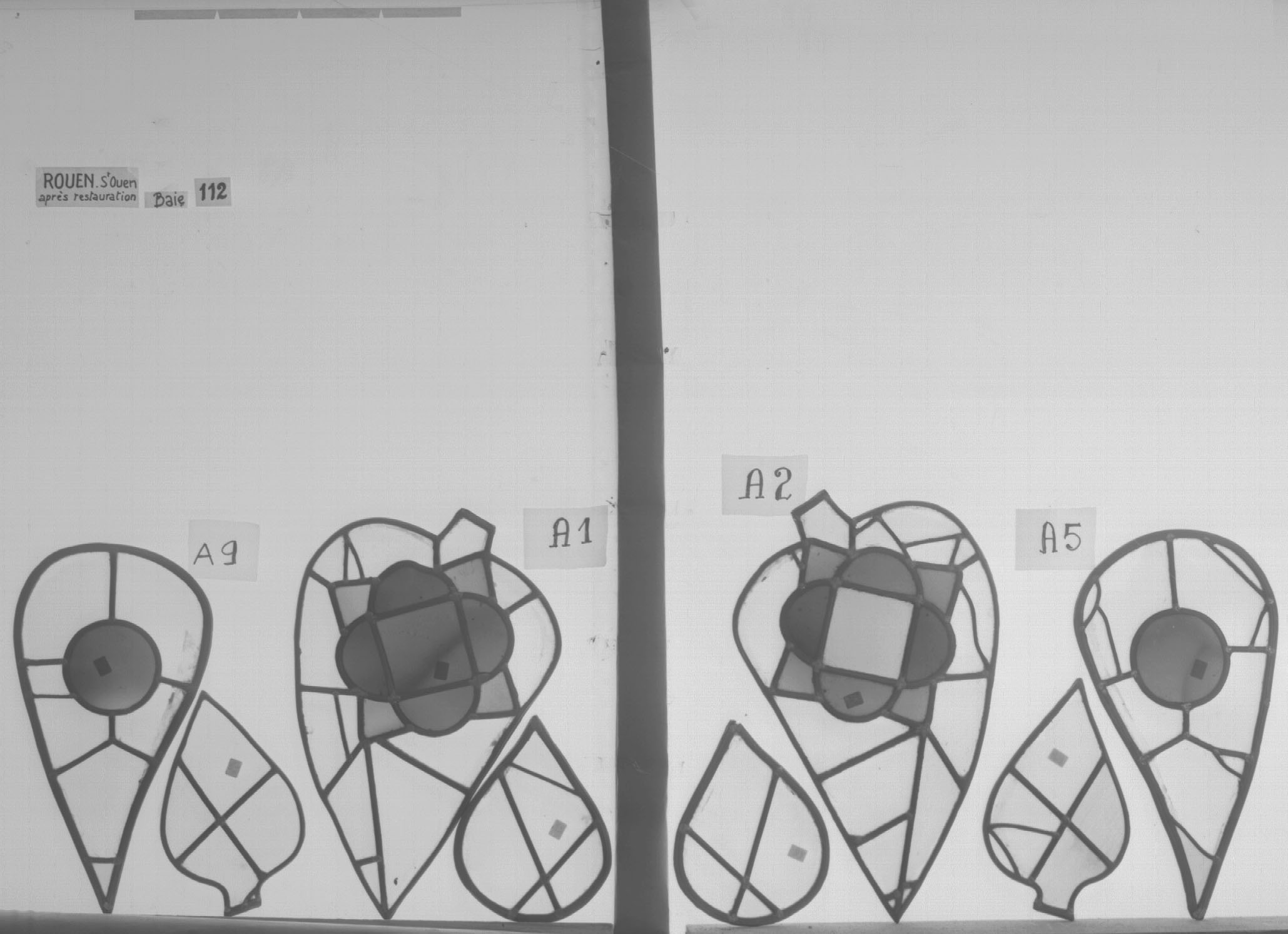 Baie 112 ; Triforium ; Fragments A1 - A2 - A5 – A9