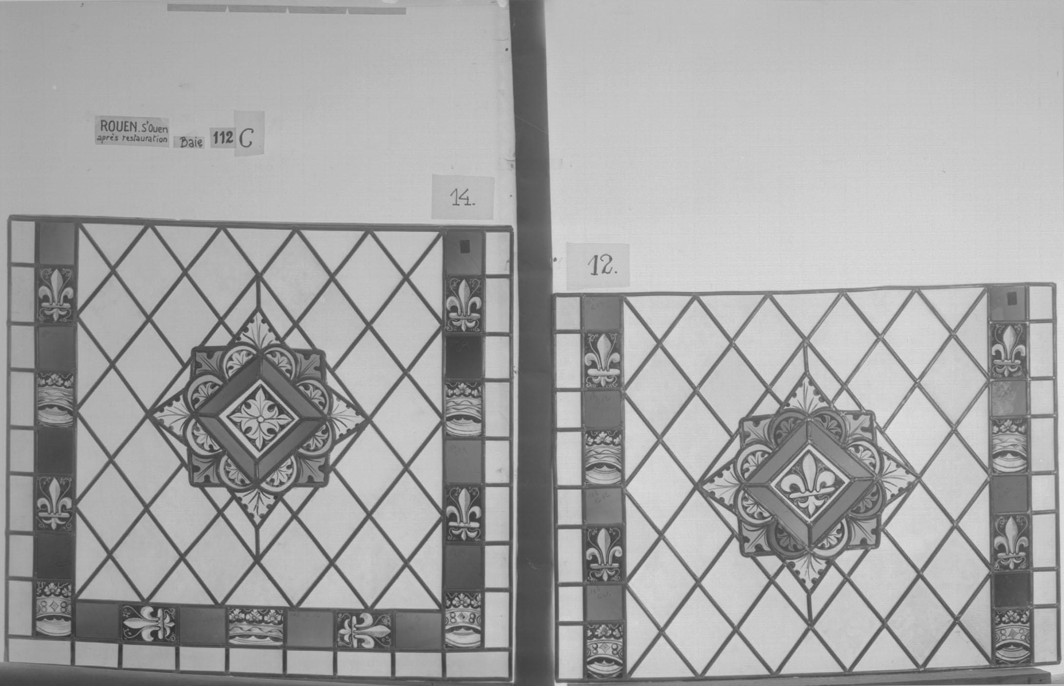 Baie 112 C ; Triforium ; Panneaux 12 - 14