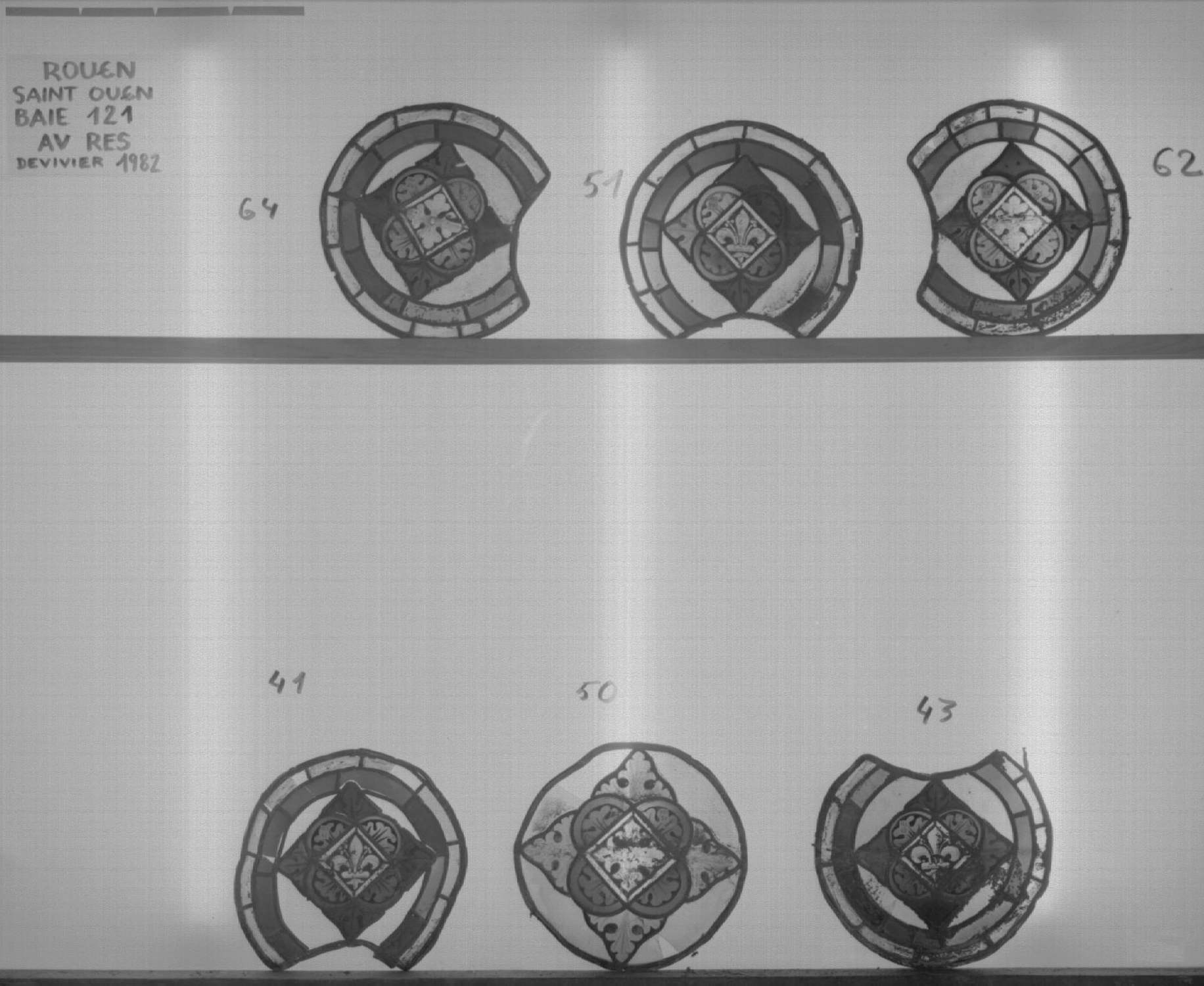 Fenêtre 121 ; Fragments 64 - 62 - 51 - 41 - 50 - 43