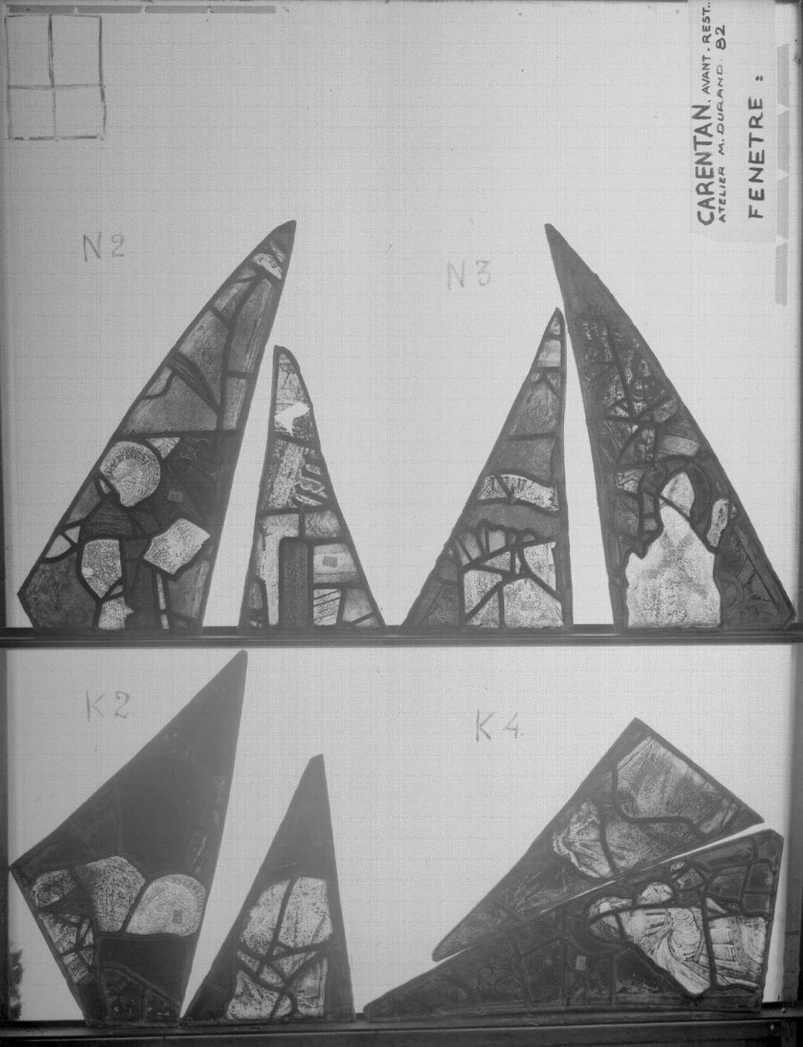 Fenêtres N et K ; Choeur ; Panneaux 2 - 3 (N) et 2 - 4 (K)