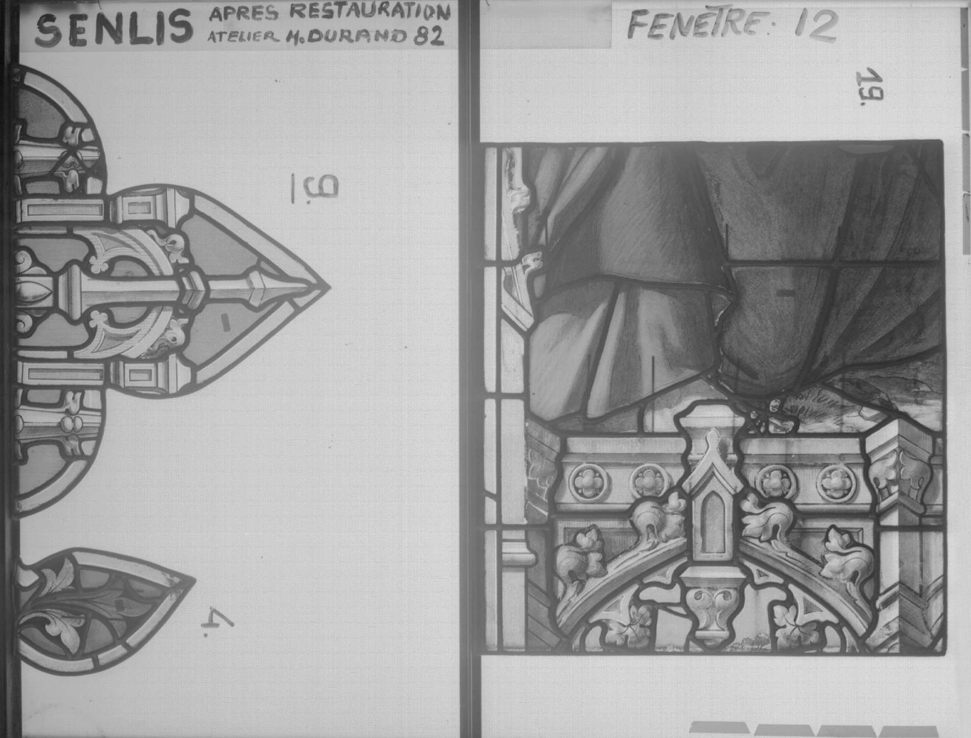 Fenêtre 12 ; Haut du choeur ; Panneaux 4 - 9 - 19