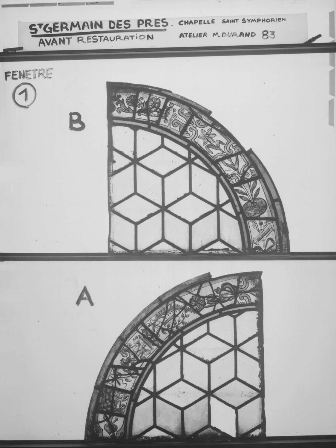 Fenêtre 1 ; Fragments B - A