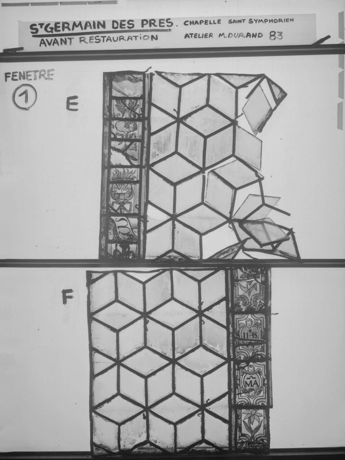 Fenêtre 1 ; Panneaux E - F