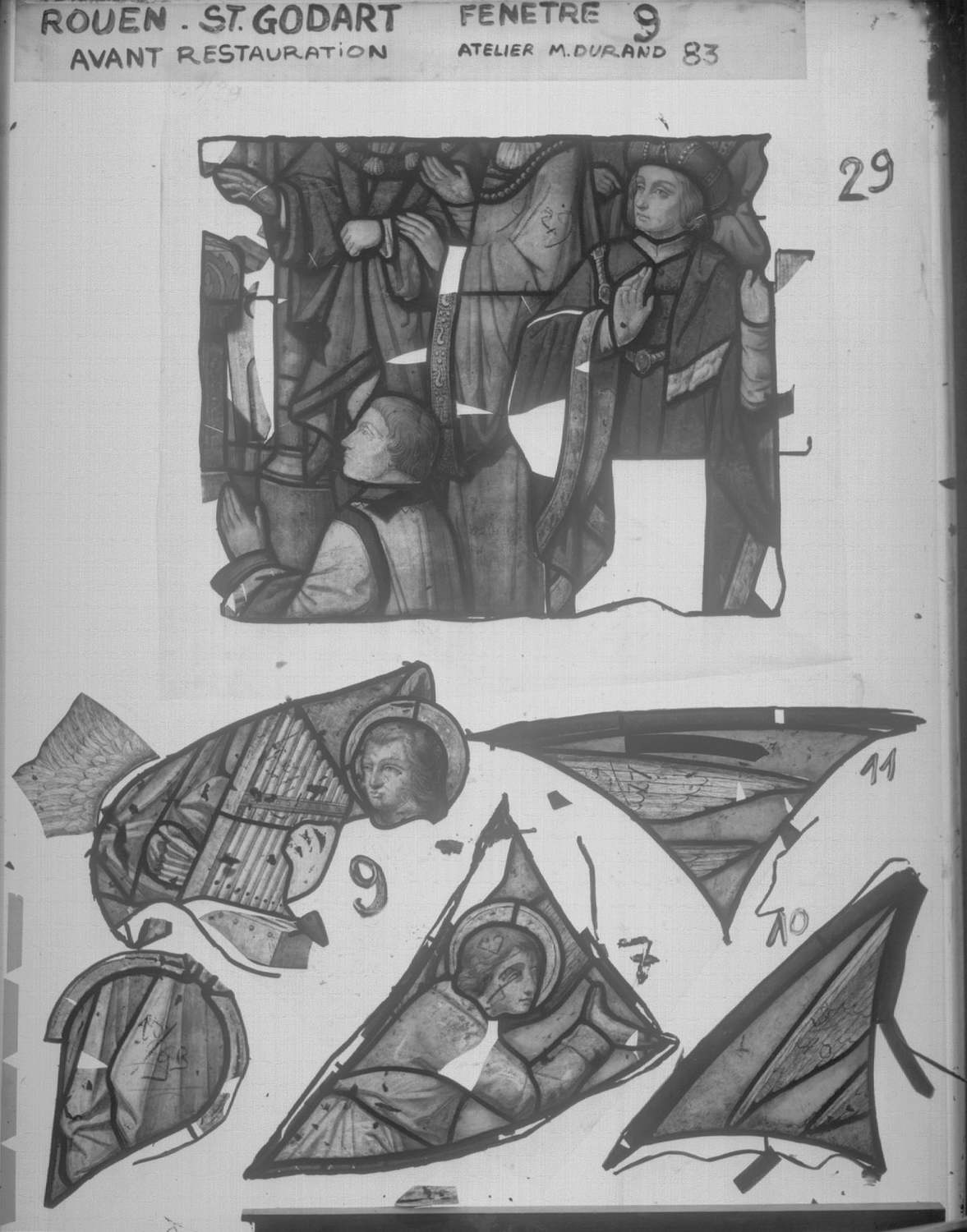 Fenêtre 9 ; Panneau 29 ; Fragments 7 - 9 - 10 - 11