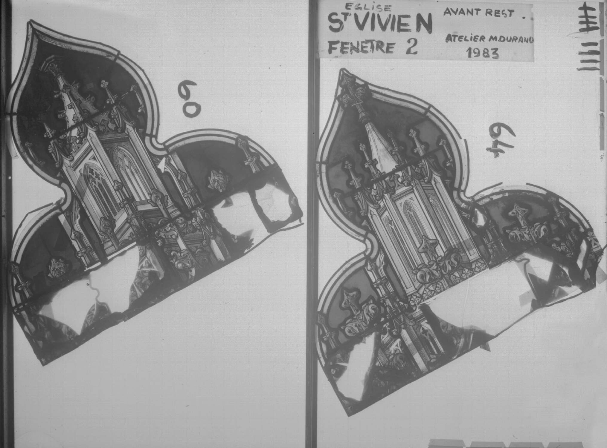 Fenêtre 2 ; Façade Ouest ; Lobes 60 - 64