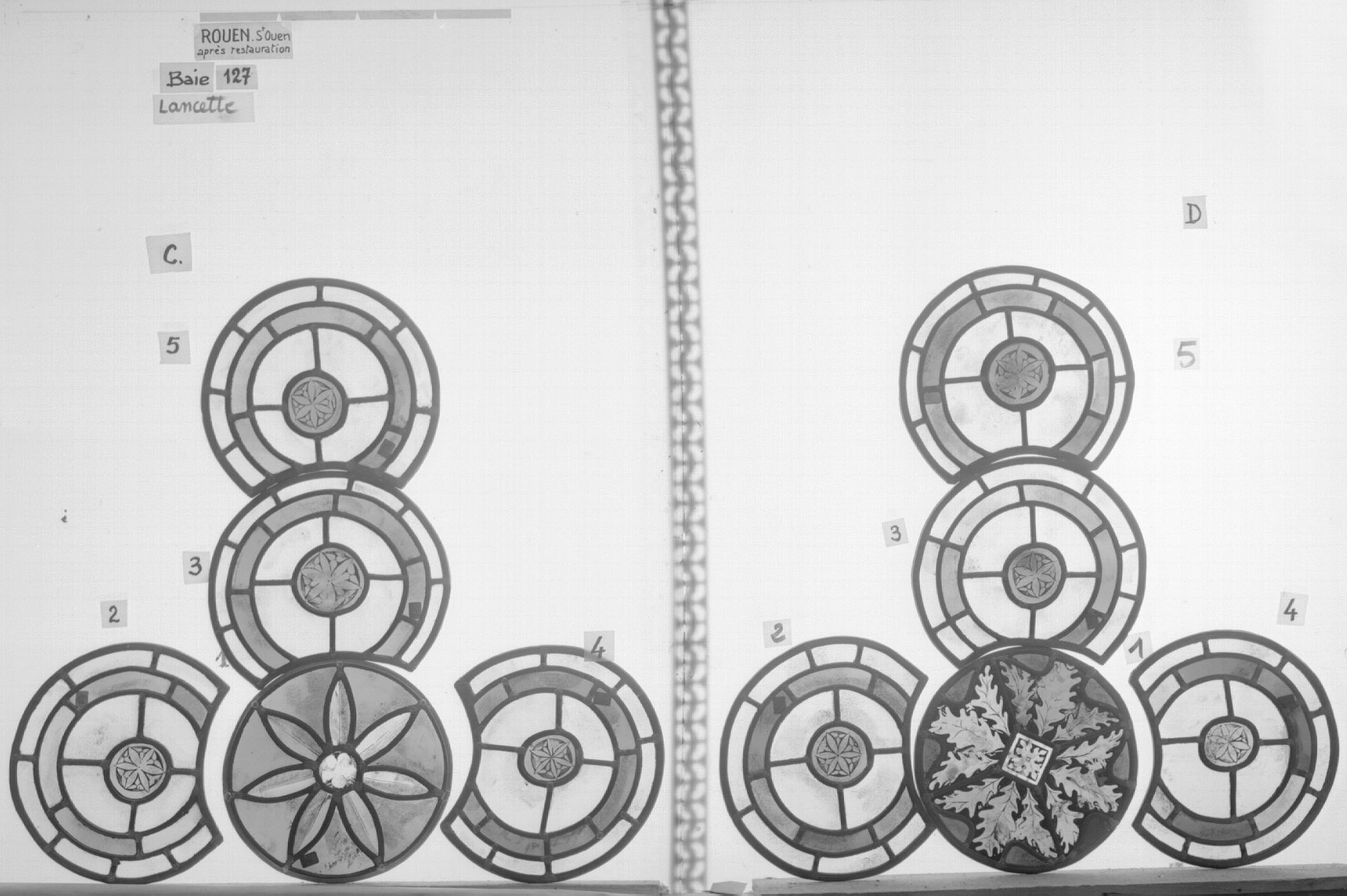 Baie 127 ; Lancette C ; Fragments 1 - 2 - 3 - 4 - 5