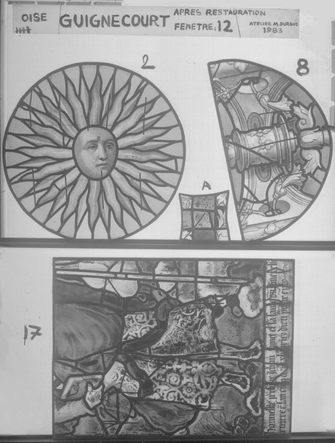 Fenêtre 12 ; Panneau 17 ; Fragments