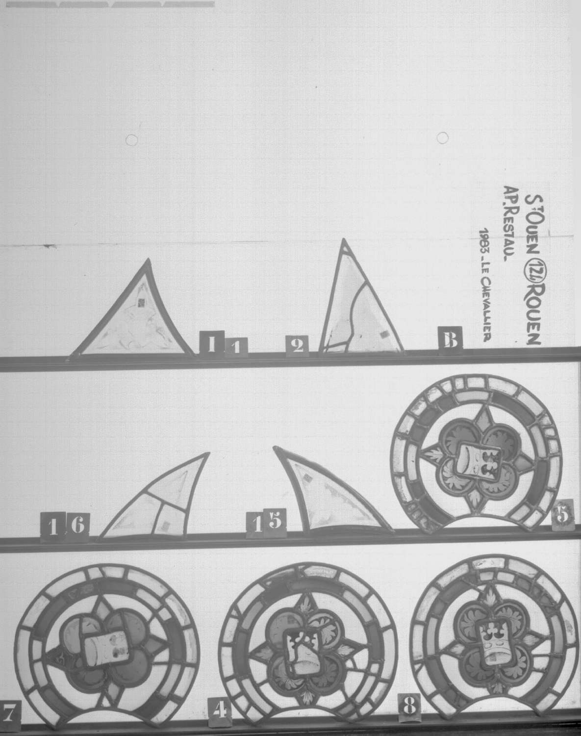 Fenêtre 124 ; Fragments B 2 - 4 - 5 - 7 - 8 - 11