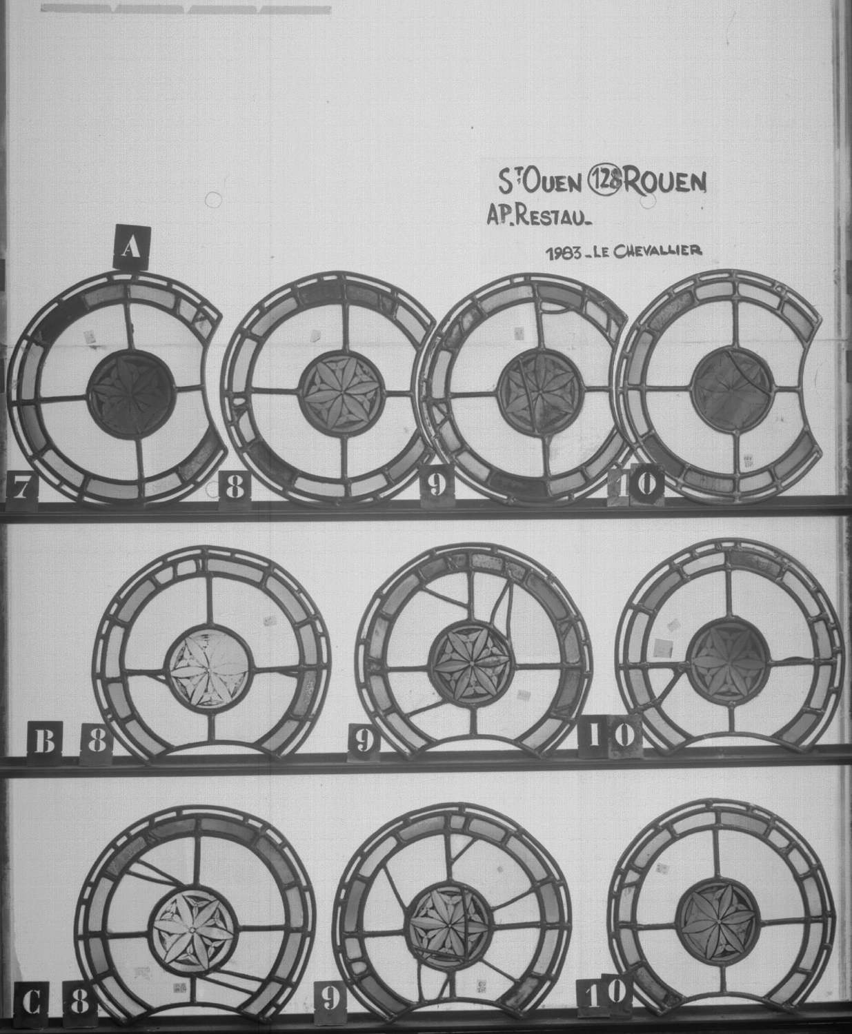 Fenêtre 128 ; Fragments A 7 - 8 - 9 – 10 – B 8 – 9 – 10 – C 8 – 9 – 10