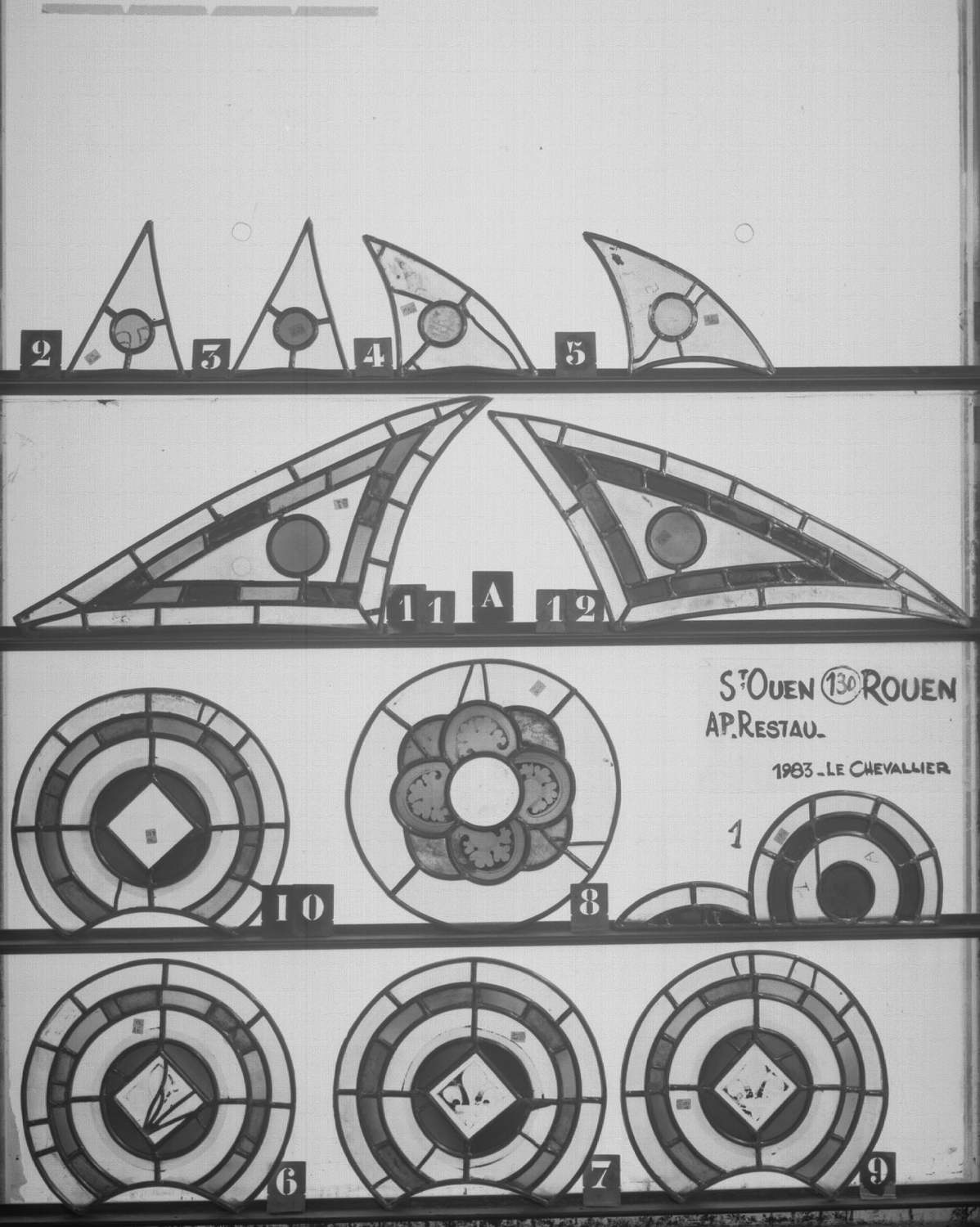 Fenêtre 130 ; Fragments A 1 - 2 - 3 - 4 - 5 - 6 - 7 - 8 - 9 - 10 - 11 - 12